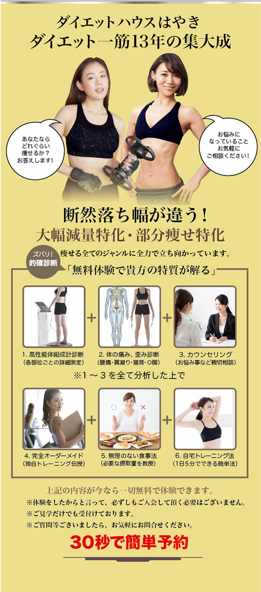 ダイエットハウスはやき ダイエット一筋13年の集大成